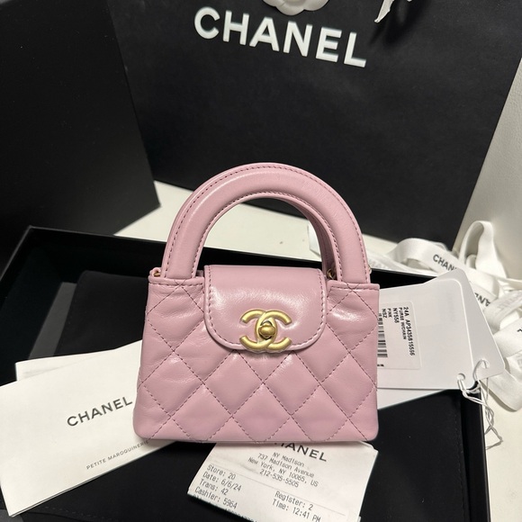 Chanel 24A nano mini Kelly bag pink purple lilac new with box RECEIPT - Picture 2 of 13